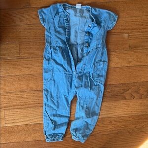 Kids Blue Denim Jumpsuit